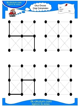 Çocuklar İçin Çizgi Çalışma Sayfaları 